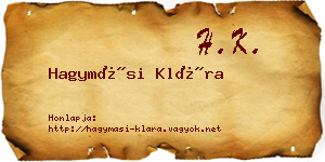Hagymási Klára névjegykártya