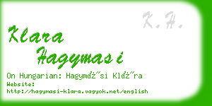 klara hagymasi business card
